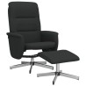 Fauteuil inclinable avec repose-pied noir tissu 