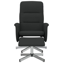Fauteuil inclinable avec repose-pied noir tissu 