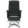 Fauteuil inclinable avec repose-pied noir tissu 