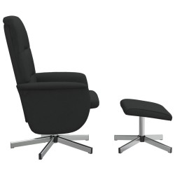 Fauteuil inclinable avec repose-pied noir tissu 
