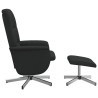 Fauteuil inclinable avec repose-pied noir tissu 