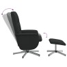 Fauteuil inclinable avec repose-pied noir tissu 