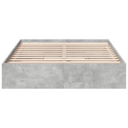 Cadre de lit avec tiroirs sans matelas gris béton 120x200 cm 