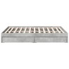 Cadre de lit avec tiroirs sans matelas gris béton 120x200 cm 