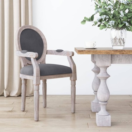 Chaise à manger gris foncé 54x56x96,5 cm velours 