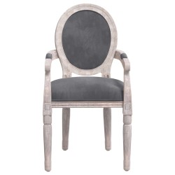 Chaise à manger gris foncé 54x56x96,5 cm velours 