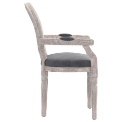 Chaise à manger gris foncé 54x56x96,5 cm velours 
