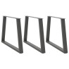 Pieds de table à manger en forme de V, 3 pièces, anthracite, 100 x (72-73,3) cm, acier 