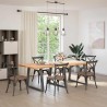 Pieds de table à manger en forme de V, 3 pièces, anthracite, 100 x (72-73,3) cm, acier 