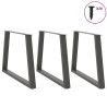 Pieds de table à manger en forme de V, 3 pièces, anthracite, 100 x (72-73,3) cm, acier 