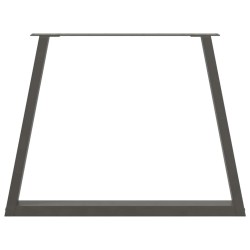 Pieds de table à manger en forme de V, 3 pièces, anthracite, 100 x (72-73,3) cm, acier 