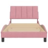 Cadre de lit sans matelas rose 100x200 cm velours 
