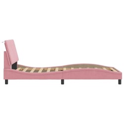 Cadre de lit sans matelas rose 100x200 cm velours 