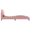Cadre de lit sans matelas rose 100x200 cm velours 