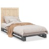 Cadre de lit sans matelas gris 90x200 cm bois de pin massif 