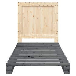Cadre de lit sans matelas gris 90x200 cm bois de pin massif 