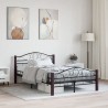 Cadre de lit sans matelas noir métal 140x200 cm 