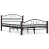 Cadre de lit sans matelas noir métal 140x200 cm 