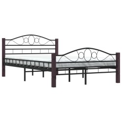 Cadre de lit sans matelas noir métal 140x200 cm 
