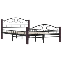 Cadre de lit sans matelas noir métal 140x200 cm 