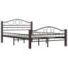 Cadre de lit sans matelas noir métal 140x200 cm 