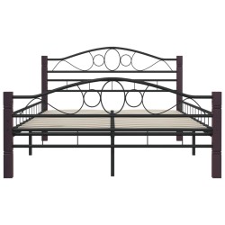 Cadre de lit sans matelas noir métal 140x200 cm 