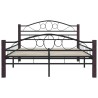 Cadre de lit sans matelas noir métal 140x200 cm 
