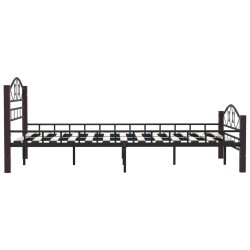 Cadre de lit sans matelas noir métal 140x200 cm 