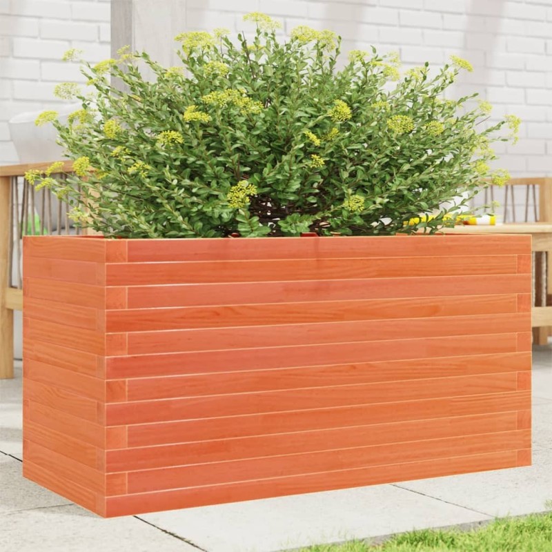 Jardinière cire marron 90x40x46 cm bois de pin massif Jardinière cire marron 90x40x46 cm bois de pin massif