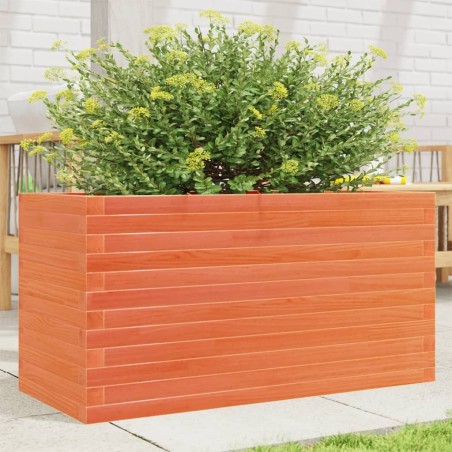 Jardinière cire marron 90x40x46 cm bois de pin massif 