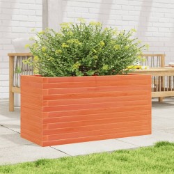 Jardinière cire marron 90x40x46 cm bois de pin massif 