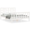 Cadre de lit sans matelas blanc 160x200 cm bois de pin massif 
