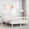 Cadre de lit sans matelas blanc 160x200 cm bois de pin massif 