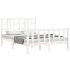 Cadre de lit sans matelas blanc 160x200 cm bois de pin massif 