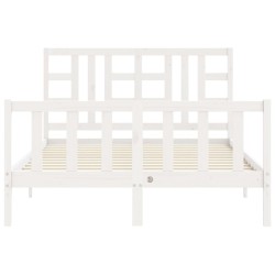 Cadre de lit sans matelas blanc 160x200 cm bois de pin massif 