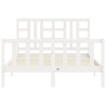 Cadre de lit sans matelas blanc 160x200 cm bois de pin massif 