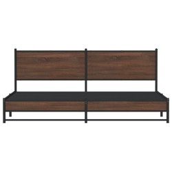 Cadre de lit en métal sans matelas chêne marron 200x200 cm 