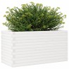 Jardinière blanc 90x40x46 cm bois de pin massif 