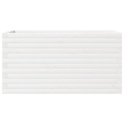 Jardinière blanc 90x40x46 cm bois de pin massif 