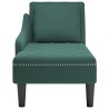 Fauteuil long et coussin et accoudoir droit vert foncé velours 