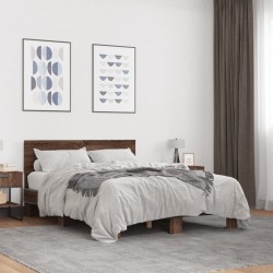 Cadre de lit sans matelas chêne marron 140x190 cm 