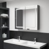 Armoire de salle de bain à miroir LED gris 80x12x68 cm 