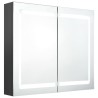 Armoire de salle de bain à miroir LED gris 80x12x68 cm 