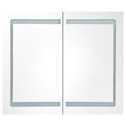 Armoire de salle de bain à miroir LED gris 80x12x68 cm 