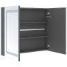 Armoire de salle de bain à miroir LED gris 80x12x68 cm 