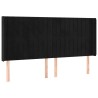 Tête de lit avec oreilles Noir 183x16x118/128 cm Velours 