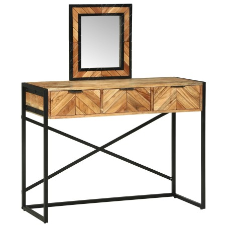 Table de maquillage avec miroir 100x40x120 cm Bois massif d'acacia 
