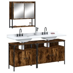 Ensemble de meubles de salle de bain 3 pcs Chêne fumé 