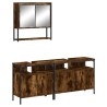 Ensemble de meubles de salle de bain 3 pcs Chêne fumé 