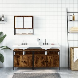 Ensemble de meubles de salle de bain 3 pcs Chêne fumé 